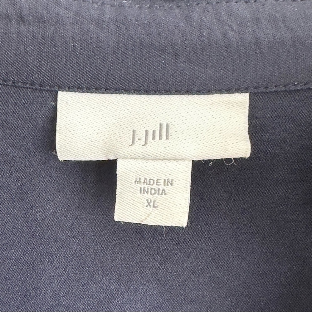 J. Jill Women's Long Sleeve Navy Shirt Dress EUC - Picture 3 of 5
